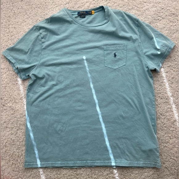 Polo by Ralph Lauren Men's Soft Blue Tee - Picture 6 of 6